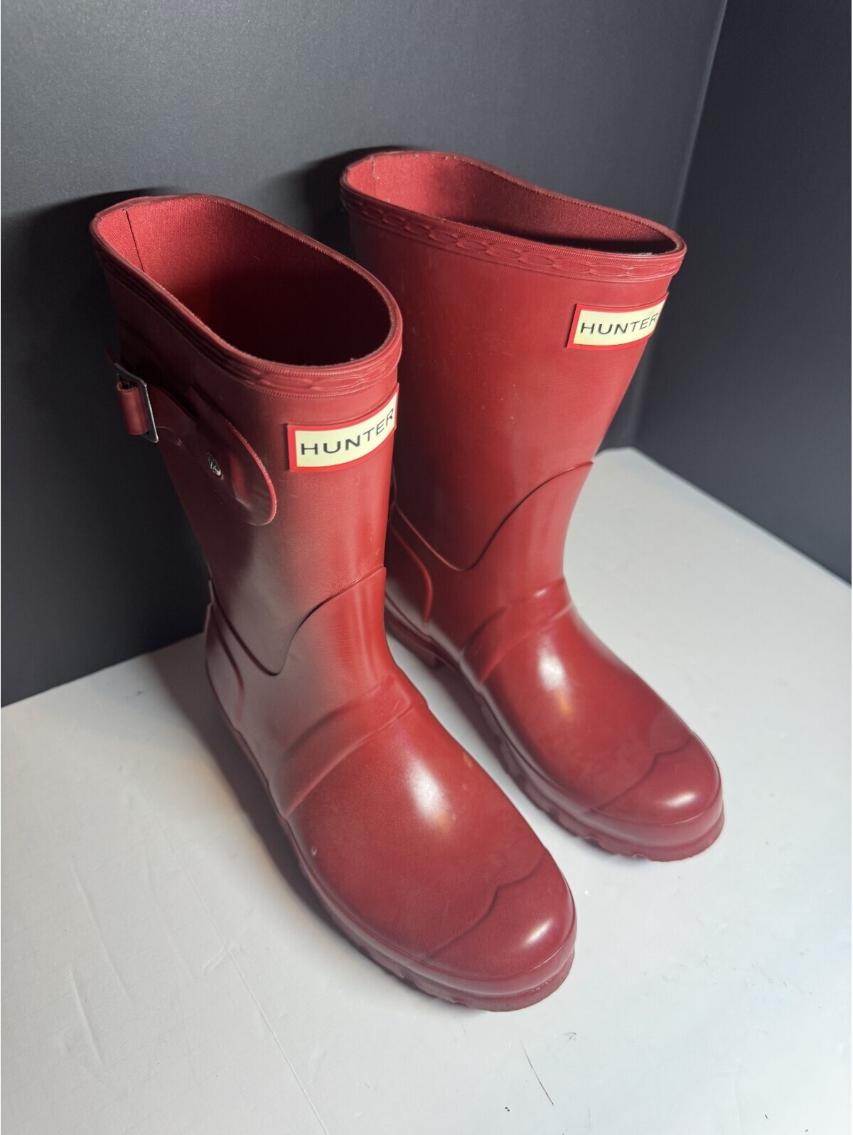 Women's Hunter Original Short Red Rain Boots Lightly Used Women's 6 Euro 37 — image 2 of 8